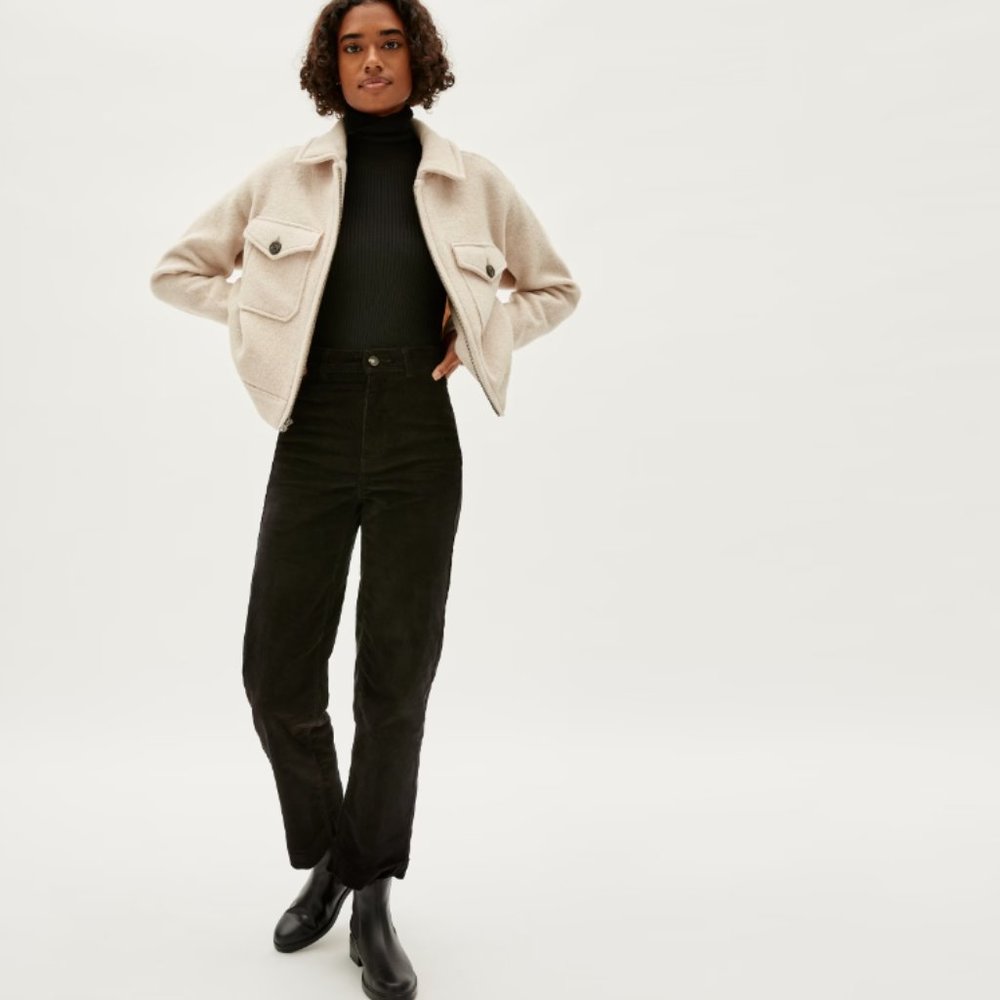 Everlane Corduroy Wide-Leg Pant, Black / Size 4